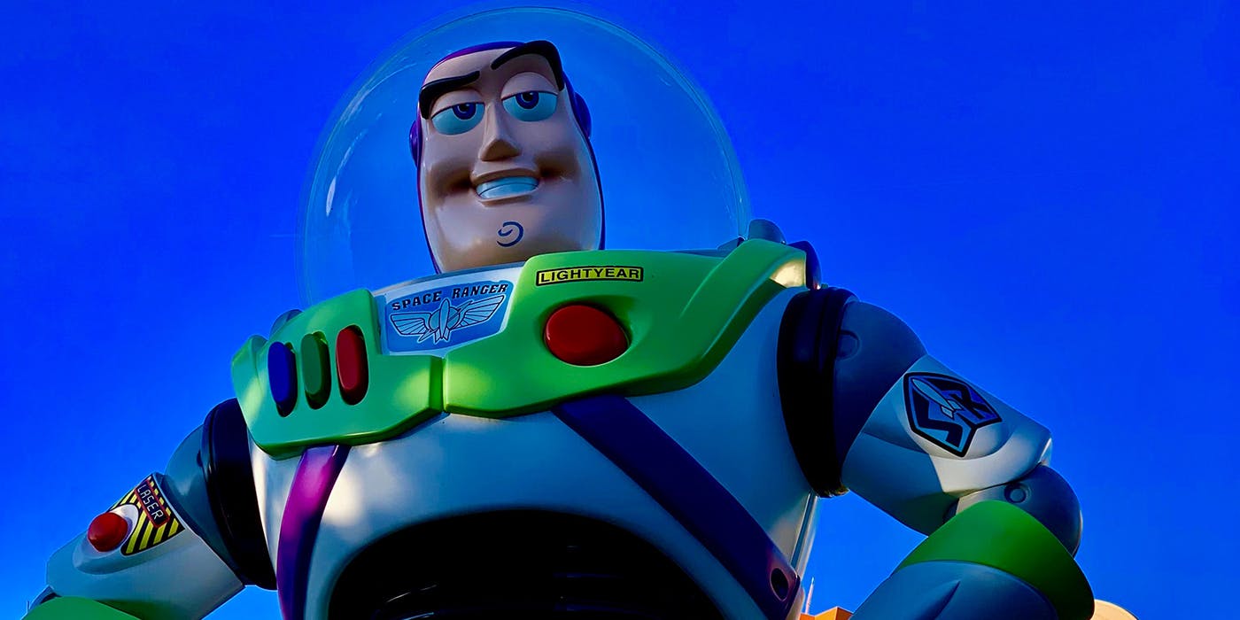 A statue of Buzz Lightyear from the animated film Toy Story