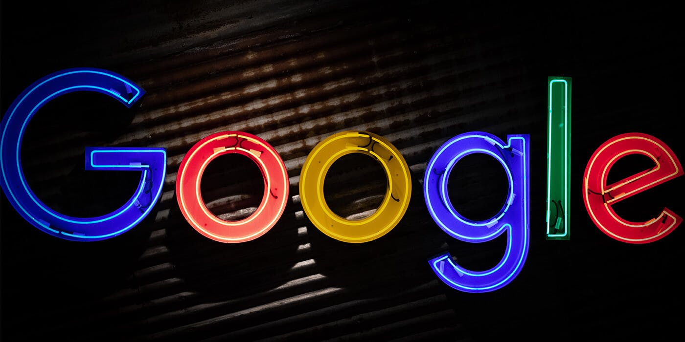 Google logo as a neon sign